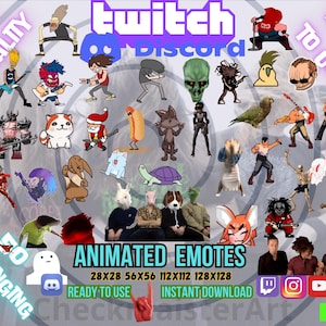 50 Animated Headbanging Emotes: Twitch, Discord, YouTube Memes (Digital Download), Ready to Use