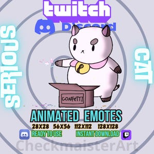 Animated Serious Cat Meme Emote, Twitch Emotes, Discord Emotes, Sarcasm Meme, Lol Emote, Funny Emote, Streamer Emote, Lit Emote, Cozy Emote