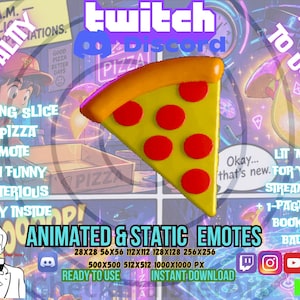 Spinning Slice of Pizza Twitch Emote | Funny Streamer Emotes (Digital Download | Ready to Use)