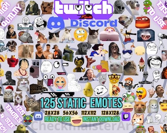125 Static Meme Emotes: Twitch/Discord Streamer Emoji Bundle