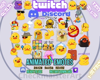 30 Animated Pretty Cool Ducks Emotes Pack 1, Twitch Emotes, Discord Emotes, Streamers and Gamers Emotes, Cozy Bird Emotes, Funny Duck Emotes