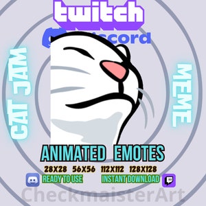 Emote meme animé Cat Jam, Emotes Twitch, Emotes Discord, Emote meme chat, Emote Lol, Emote drôle, Emote streamer, Emote meme classique, Lmao