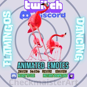 Emote de flamencos bailando animados, emoticonos de Twitch, emoticonos de Discord, emoticonos de streamers y gamers, emoticonos de fiesta, memes, emoticonos nuevos, emoticonos locos