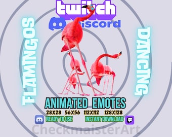 Animated Dancing Flamingos Emote: Twitch/Discord Streamer Emotes (Digital Download)