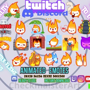 19 Little Flame Emotes Bundle | Lit Streaming | Twitch, YouTube, Discord Emote Set | Sticker Pack