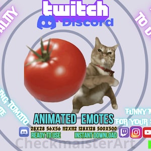 Animated Throwing Tomato Emote: Twitch/Discord/Kick Streamer Meme (Digital Download), Funny Cat Emotion