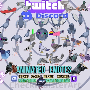 30 animowanych, paskudnych emotikonów gołębi, emotikony Twitch, emotikony Discord, emotikony streamerów i graczy, zabawne emotikony zwierząt, zabawne emotikony ptaków, memy