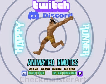Animated Happy Runner Emote: Twitch/Discord Streamer Emotes (Instant Download)