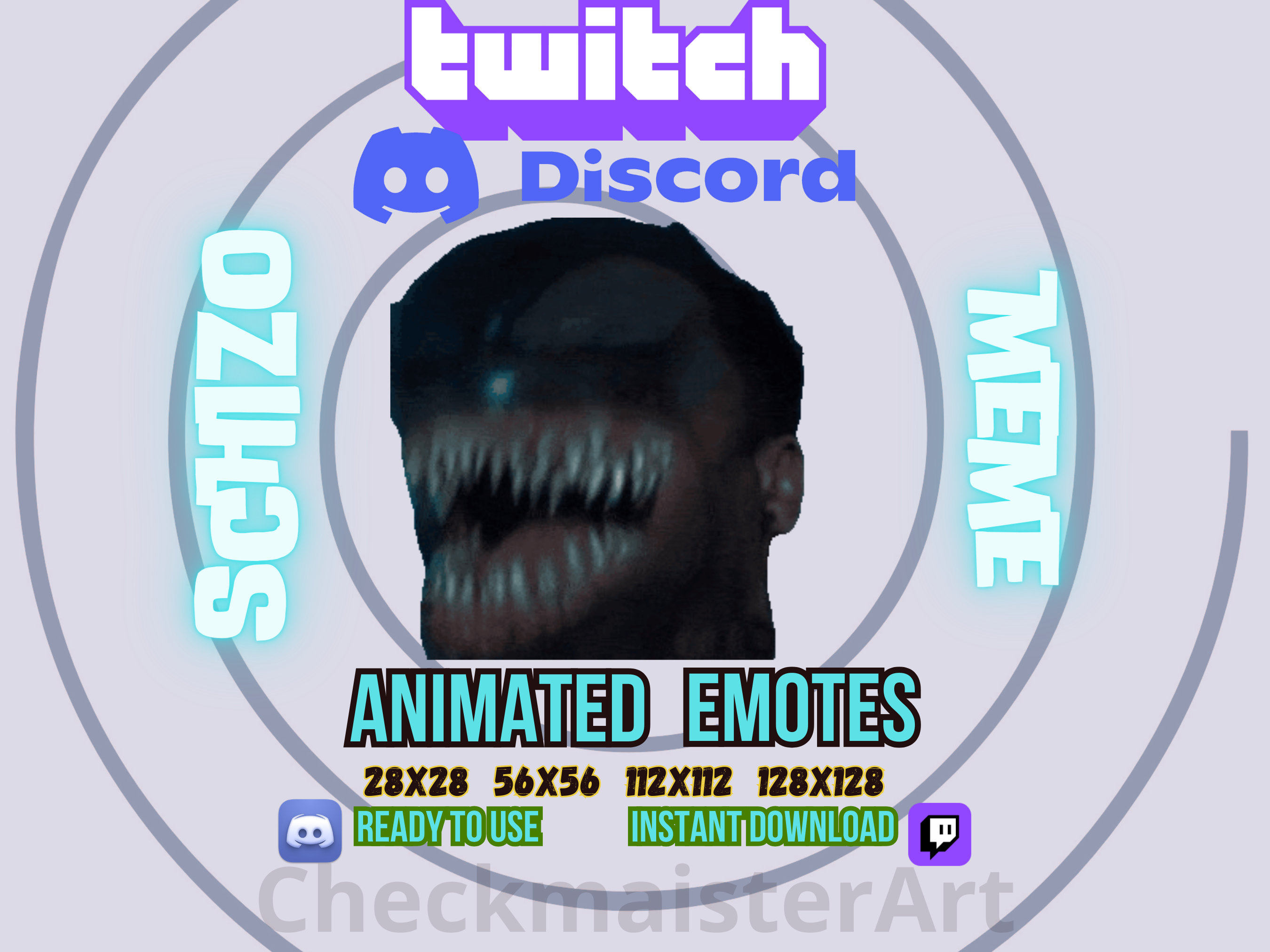Animated Schizo Meme Emote: Twitch/Discord Streamer Emotes (Instant Download)