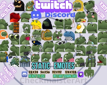 Meme Frog Emotes: Twitch, Discord, YouTube (110 Emotes - Digital Download