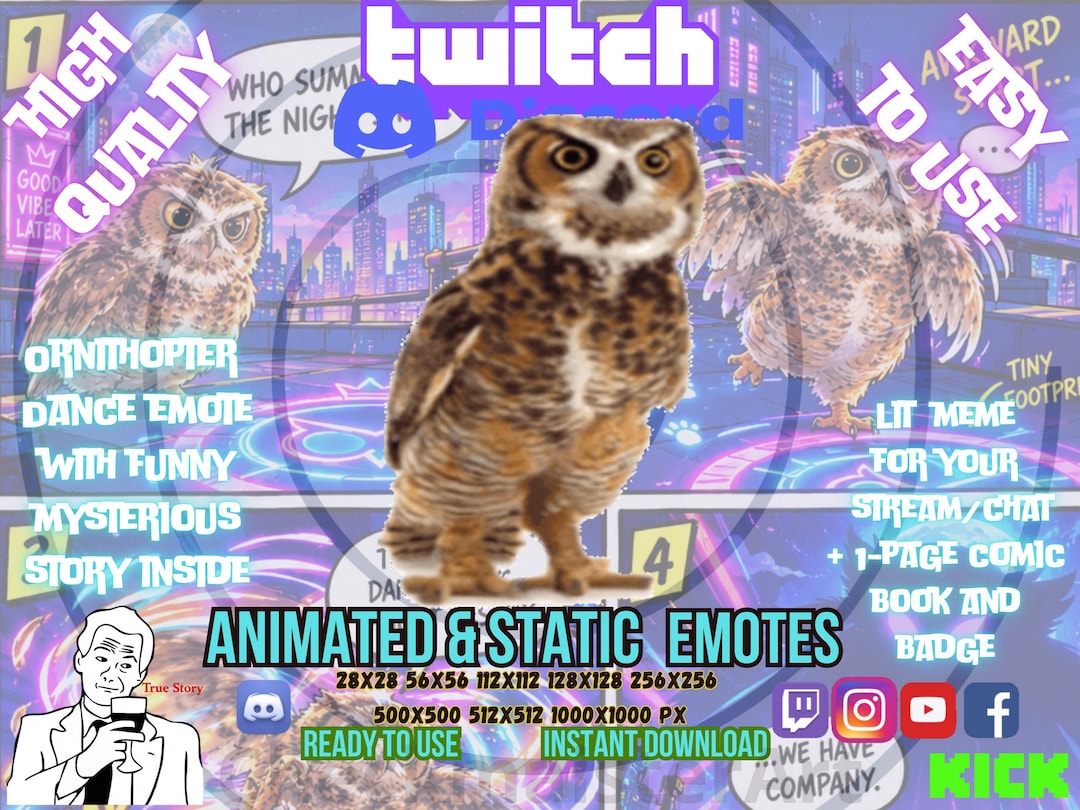 Helper Emote Ornithopter Dance Twitch Emote | Funny Animated Streamer Emote (digital ...