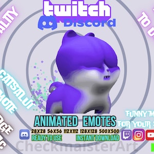 Emote animado de saudação de gato: Emotes da Twitch, Memes do Discord, Recursos para transmissões ao vivo