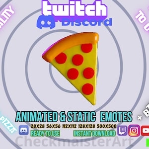 Animated Spinning Pizza Emote: Twitch, Discord, Kick (Digital Download)