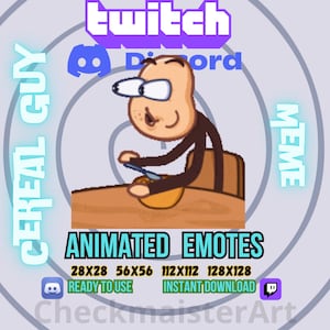 Animated Cereal Guy Emote, Twitch Emotes, Discord Emotes, Spitting Guy Emote, Lol Emotes, Funny Emotes, Streamer Emotes, Classic Meme Emotes