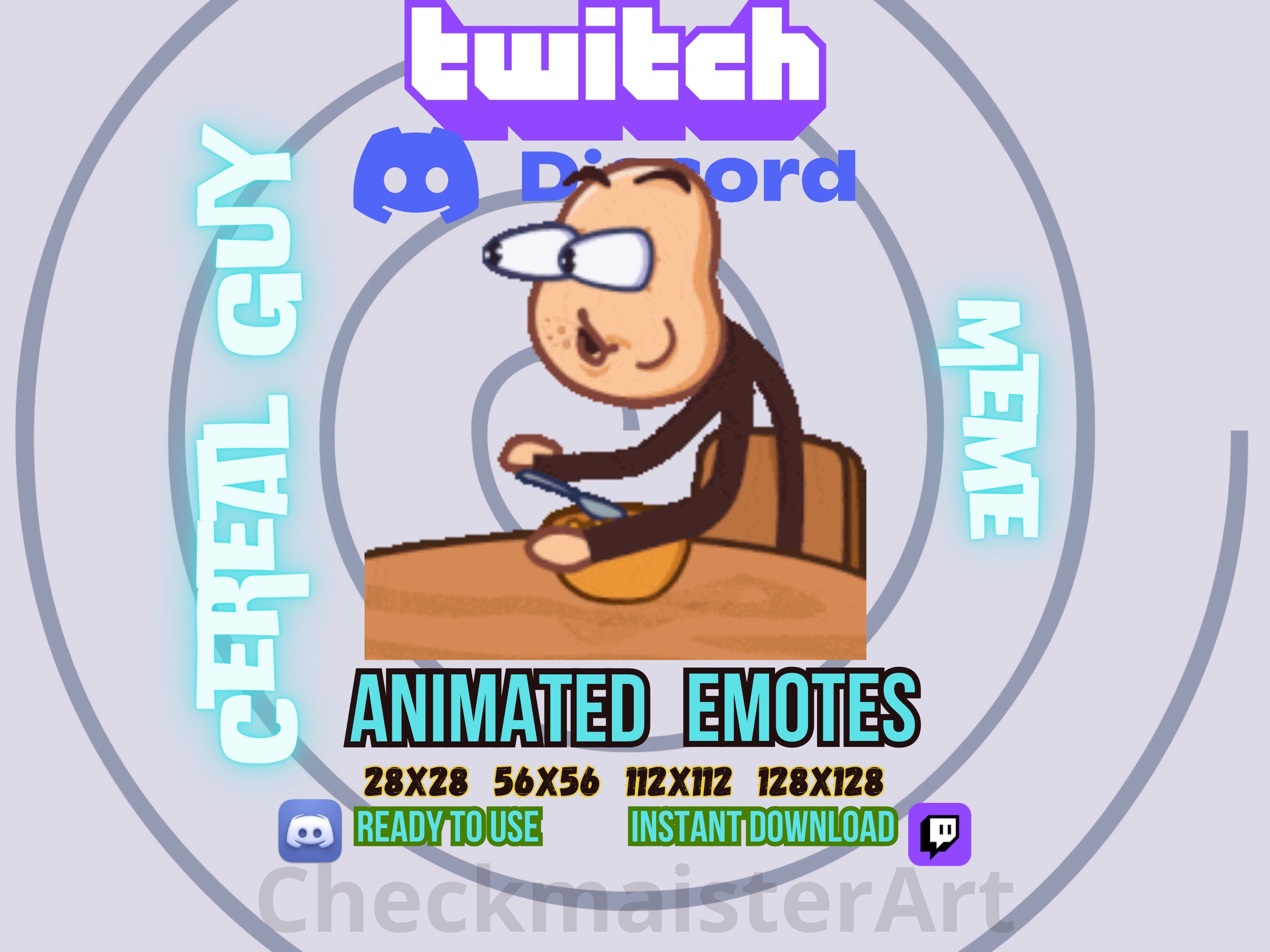 Animated Cereal Guy Emote, Twitch Emotes, Discord Emotes, Spitting Guy Emote, Lol Emotes, Funny Emotes, Streamer Emotes, Classic Meme Emotes