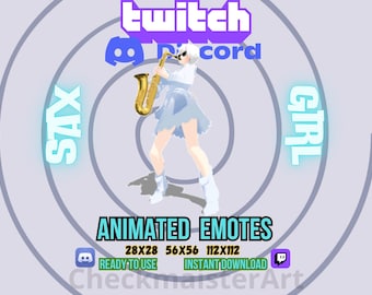 Animated Sax Girl Emote: Twitch Memes, Discord Emotes, Streamer Assets, Funny Spam Gif