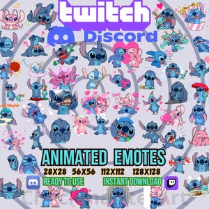 50 Animated Cute Alien Emotes Bundle, Twitch Emotes, Discord Emotes, Cartoon Emotes, Lovely Emotes, Funny Emote, Kawaii Blue Creature Emotes