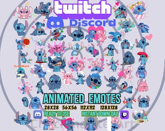 50 Animated Cute Alien Emotes Bundle, Twitch Emotes, Discord Emotes, Cartoon Emotes, Lovely Emotes, Funny Emote, Kawaii Blue Creature Emotes