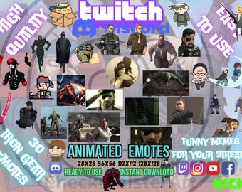 30 emoticonos animados de Iron Gear: memes de Twitch, recursos para Discord, emoticonos para streamers (descarga digital)