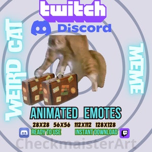 Animiertes seltsames Katzen Meme Emote, Twitch Emotes, Discord Emotes, Niedliches Katzen Emote, Schönes Emotes, lustiges Emote, Streamer Emote, Klassisches Meme Emote