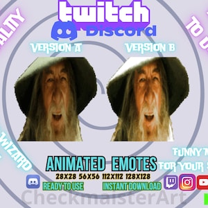 Animated Wizard Meme Emote: Twitch/Discord Streamer Emotes (Digital Download)