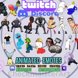 20 Emote Animate di Danza Twerk, Emote di Twitch, Emote di Discord, Emote Pazze, Emote Meme, Emote Divertenti, Emote Streamer, Emote Rave, Flex