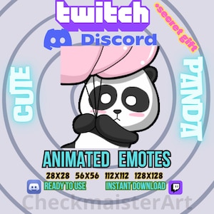 Emote de panda lindo animado, emoticonos de Twitch, emoticonos de Discord, emoticonos acogedores, emoticonos de amor, emoticonos divertidos, emoticonos de streamers, emoticonos voladores, emoticonos de corazón