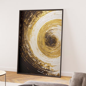Abstract Luxury Gold, White & Black Digital Painting, Digital Wall Art, Abstract Digital Painting, Luxury Style, Luxury Large Prints #507