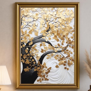 Luxury Gold Tree Digital Download – Elegant Oversized Wall Art Statement Print in Gallery Quality #1099