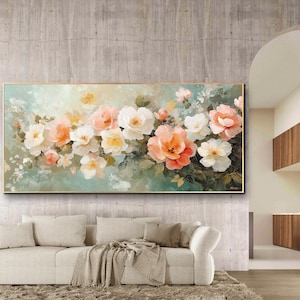Pastel Floral Digital Art | Romantic Abstract Flower Wall Decor #1130