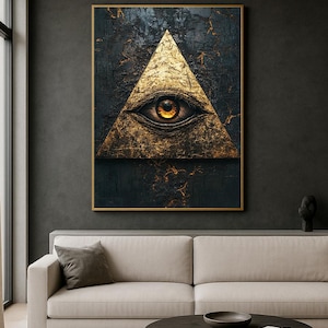 All-Seeing Eye Wall Art Digital Download, Illuminati Pyramid Eye Digital Print for Modern Decor #1344