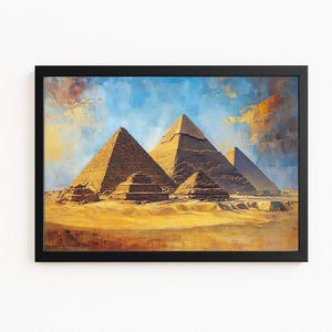 Egypt Pyramids Digital Download, Ancient Desert Landscape Digital Print, Giza Wall Art for Instant Decor #1587