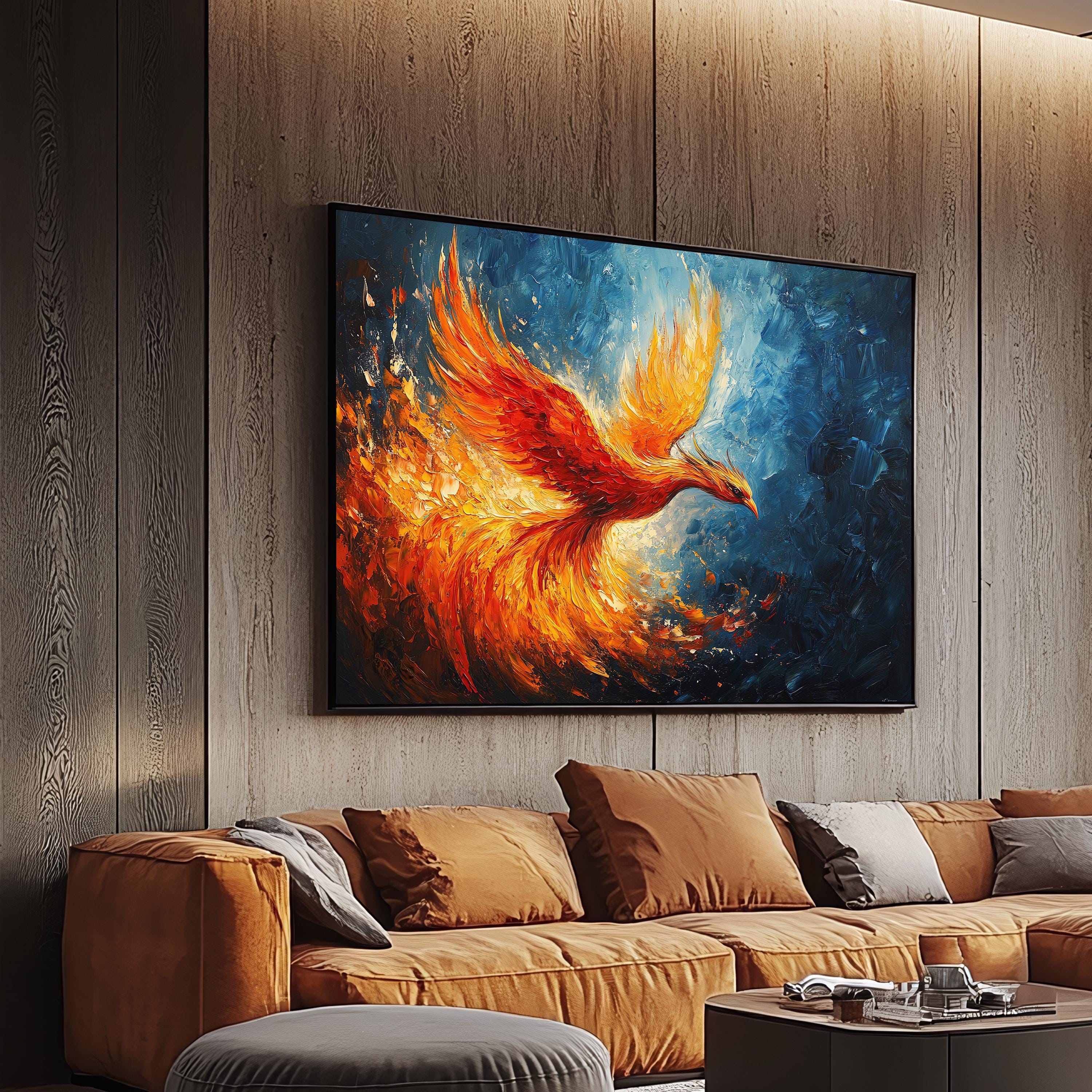 Fiery Phoenix Rising Digital Download, Mythical Bird Digital Print ...