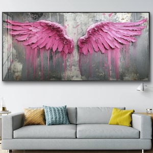 Pink Angel Wings Digital Download | Urban Abstract Graffiti Wall Art | Edgy Modern Home Decor #1383