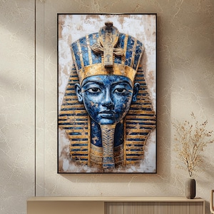 Ancient Egyptian Pharaoh Digital Art | King Tut Wall Decor #1182