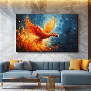 Fiery Phoenix Rising Digital Download, Mythical Bird Digital Print ...
