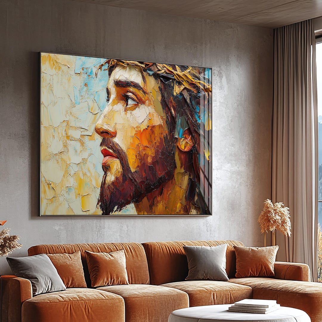 Jesus Portrait Digital Print, Inspirational Religious Wall Art ...