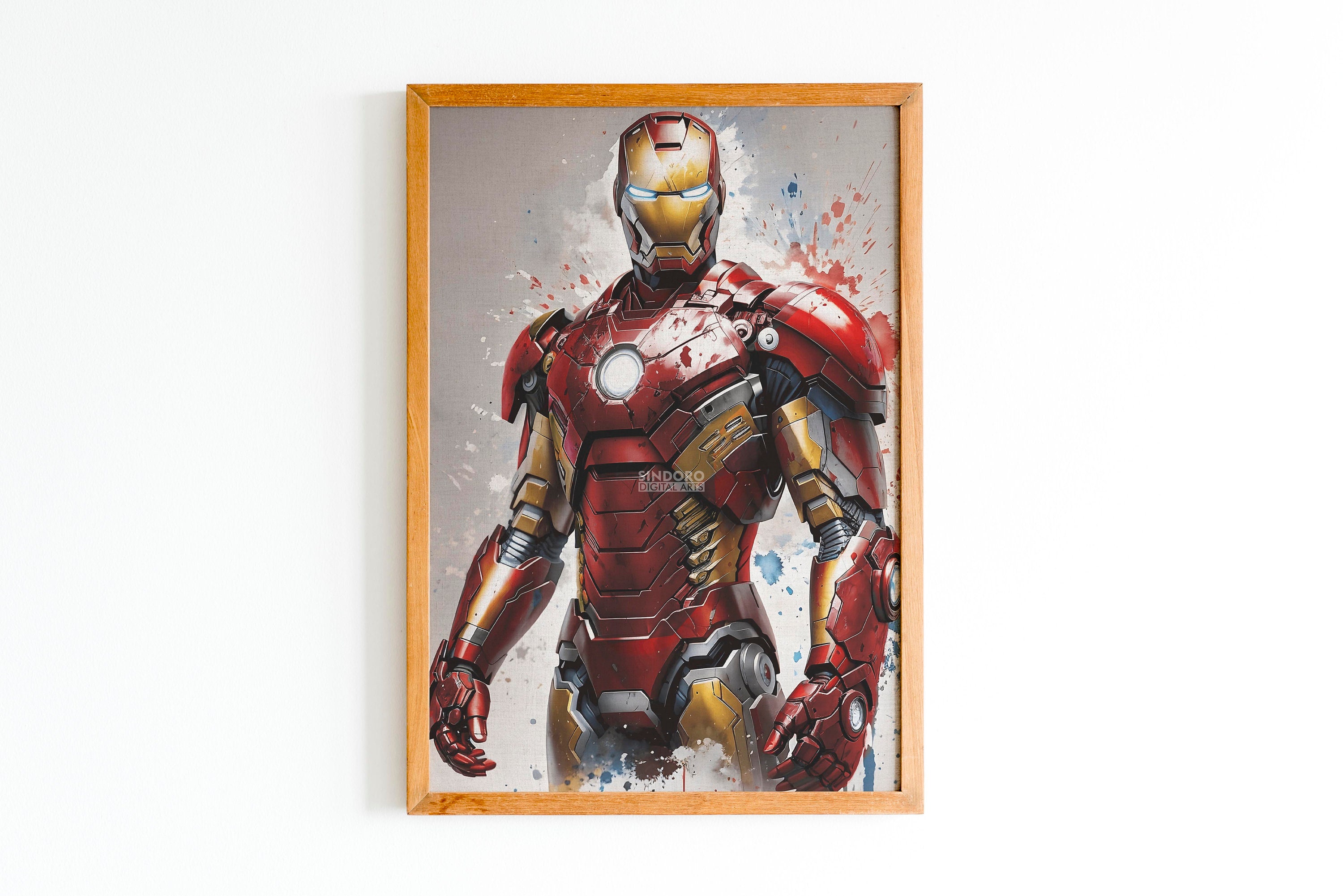Iron Man Watercolor Art Avengers Poster Superhero Decor Etsy