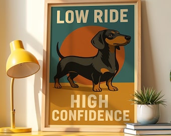 Funny Dachshund Poster: Retro Mid-Century Wiener Dog Art (Digital Download