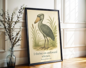 Schuhschnabel Storch Kunstdruck Poster: Lustige wilde Wahrheiten
