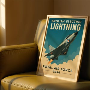 English Electric Lightning Poster: Vintage RAF Jet Art (Digital Download
