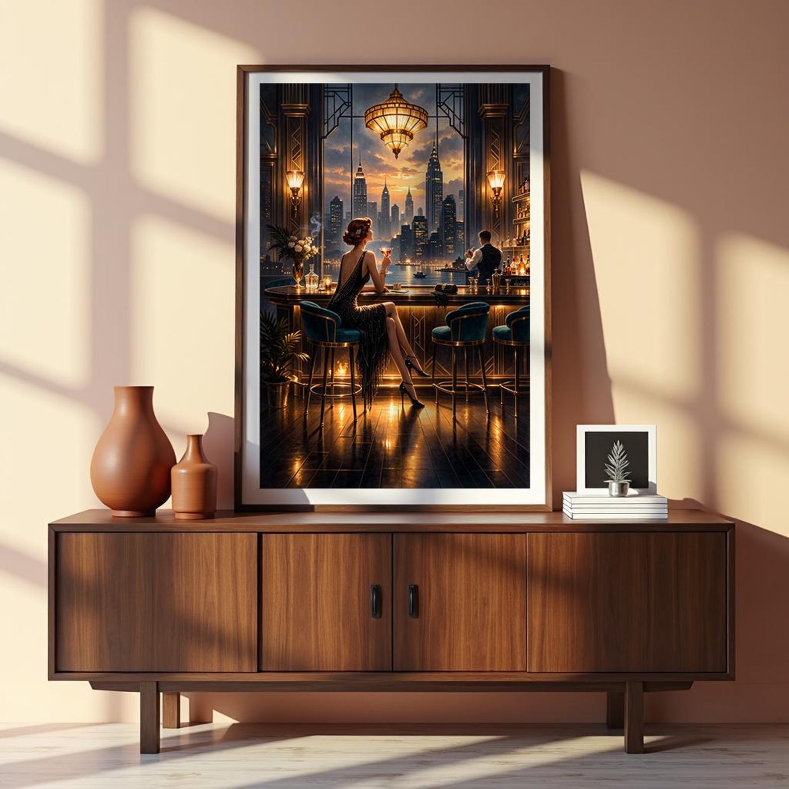 Art Deco Bar Print, 1920s Glamour Cocktail Lounge Decor, Vintage City ...