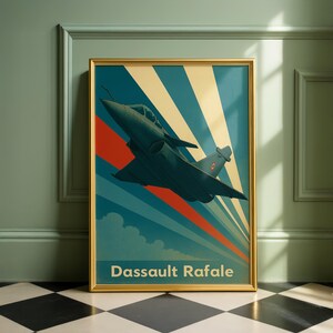 Dassault Rafale Art Print: Retro French Jet Aviation Poster