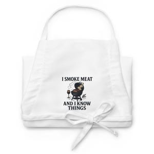 I Smoke Meat BBQ Apron: Embroidered Grill Master Gift