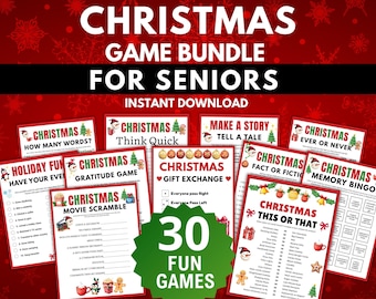Christmas Games for Seniors, Elderly, Christmas Gift Exchange Games, Christmas  Bundle for Senior Centers, Senior Christmas Party Eve Games