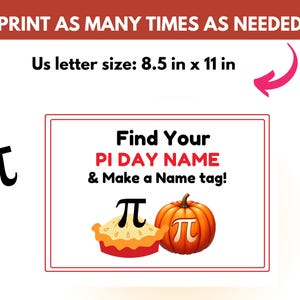 math classroom activities, math activities, math printables, math teacher resource, happy pi day printable, whats your pie name game