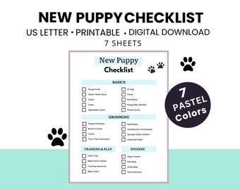 New Puppy Checklist, Puppy Supplies List, Puppy Printable, Checklist for New Puppy, Puppy Essentials, New Puppy Shopping List