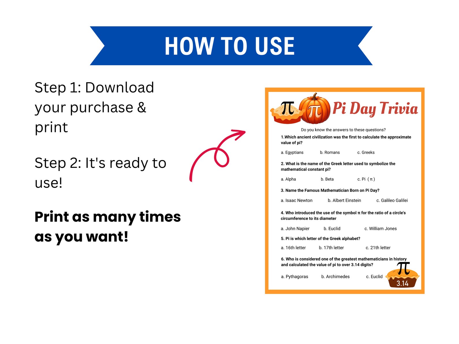 Pi Day Trivia, Pi Day Ideas for Teachers, Classroom Pi Day Activity, Pi ...