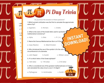 Pi Day Trivia, Pi Day Trivia, Pi Day Ideen für Lehrer, Pi Day Aktivität im Klassenzimmer, Pi Day Party, Mathe-Aktivitäten, Trivia Frage Quiz, Pi Day Spiel