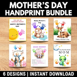 Muttertag Handabdruck Bundle, Geschenk für Mama, Muttertagskarte, Muttertagstagesstätte, Muttertag Handabdruck für Baby, Kleinkind, Vorschule